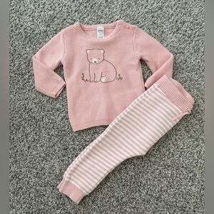 Carter's Pink Bear Knit Set